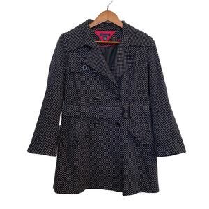 Tommy Hilfiger Navy & White Polka Dot Peacoat